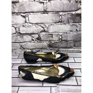 Enzo of Roma VTG Black Cow Calf Hair Slip On Flats Loafers Women Sz 37EU/6.5M US